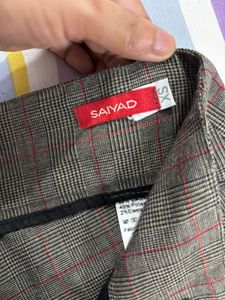 Vintage Plaid Wide Leg Trousers