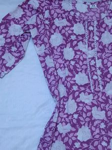 Pinteresty Floral Lavender Kurti