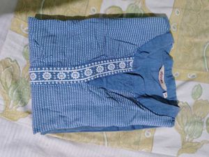 Blue Embroidered Kurta