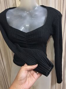 Sexy Black Long Sleeve Top