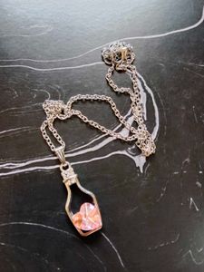 Pink Heart In A Bottle necklace