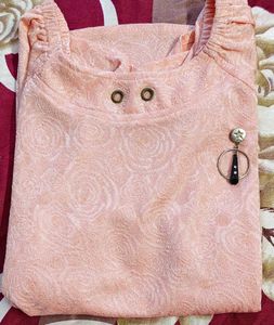 Size S Peach Flared Sleeve Top