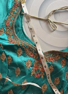 Zarcon Embroidered Blue Bridal lahenga