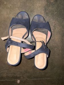 Navy Blue Heeled Sandals