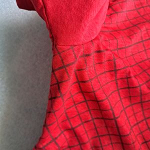 High Low Checked Tops For Girls