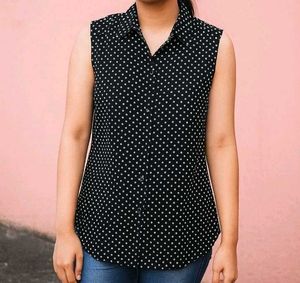 Polka Dot Sleeveless Top