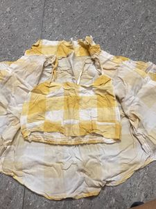 Yellow Checkered Top Set