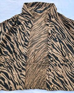 Zebra Print Long Sleeve Shirt