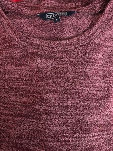 Cherokee Burgundy Marled Long Sleeve Top