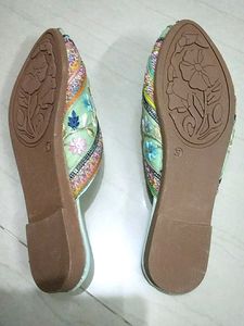 Floral Embroidered Flats
