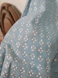 W Blue Printed Kurta