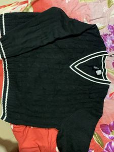 V-Neck Knit Sweater