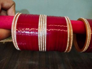 🎀 Women Rose Colour Chudda 🎀