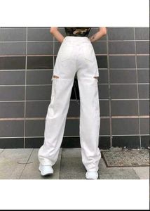 White Cutout Jeans
