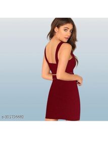 Burgundy Cutout Mini Dress