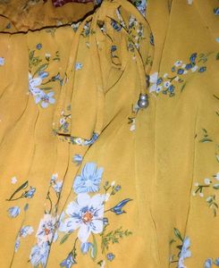Yellow Floral Ruffle Crop Top