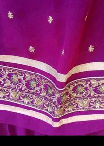Purple Embroidered garara Suit