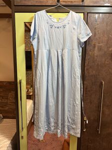 Korean Label Zhong Hao Medium Blue Casual Dress