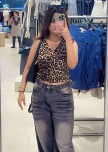 Animal Print Halter Neck Top