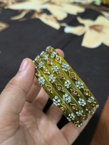 Green Glass Bangles