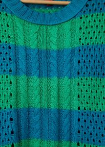 Guess Green &amp; Blue Striped Sweater