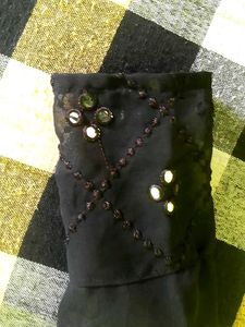 Elegant Black Sheer Sleeve Maxi Dress