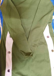 Olive Green Stretchable Dress For Women