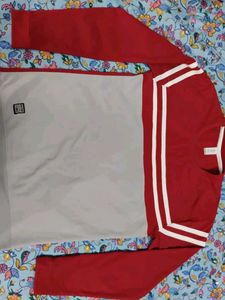 Red & Grey Long Sleeve Tee