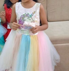 Unicorn 🦄 Party Wear Dress For Girls Of 8 Years