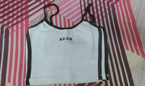 Cute BEAR Ribbed Crop Top