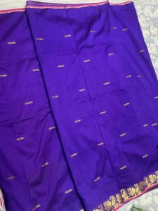 Purple &amp; Pink Banarsi Cotton Silk Saree