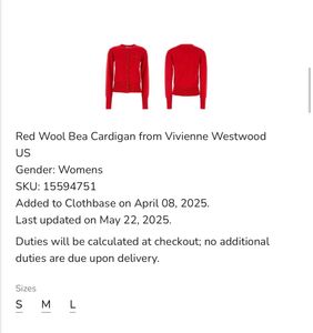 Vivienne Westwood Red cardigan