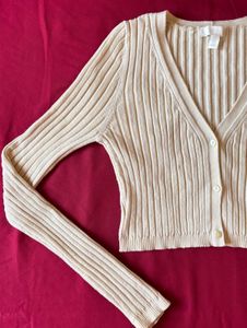 H&amp;M Beige Classic Cardigan Sweater