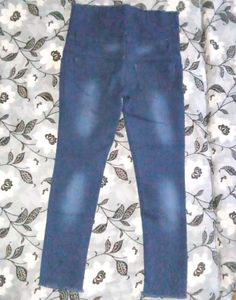Brand New Dark Blue High-Waist Skinny Jeans