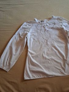 White Embroidered Blouse