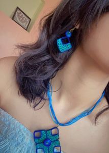 Handmade Quilling Blue Jewellery