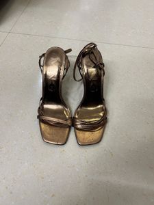 MANGO Copper Strappy Heels