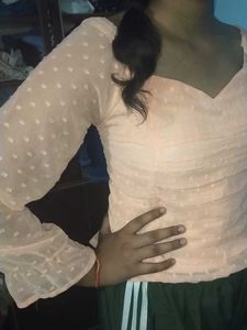 Peach Polka Dot Blouse