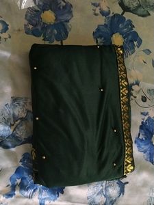 Black Saree With Matching Ear Rings