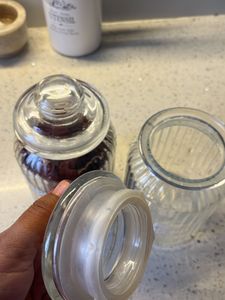 set of glass containers