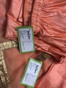Elegant Peach Embroidered Gown Pant With Dupatta