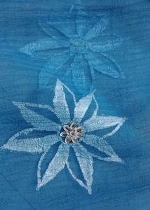 Hand-Painted Blue Georgette Skirt