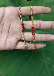 Red Beaded Anklet