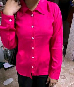 Pink Button-Down Top