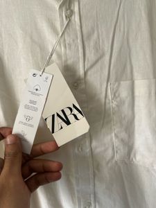 Zara White Relaxed Fit Shirt