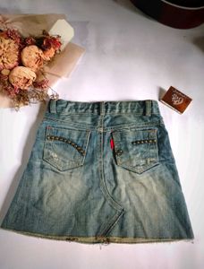 Y2K Distressed Denim Mini Skirt