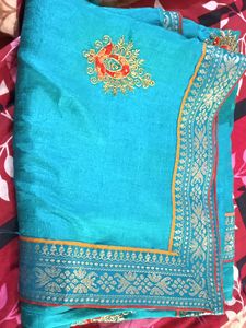 Sea Green/Cyan Colour Saree