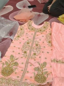 Peach Embroidered Salwar Suit
