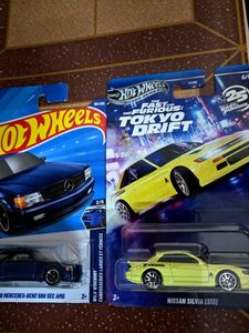 Hot Wheels Car Bundle set of 2: Merc' and Silver s