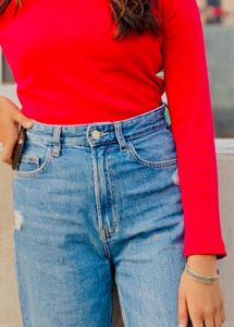 Wide Leg Ripped Jeans